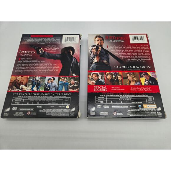 Justified TV Show Seasons 1 & 2 Complete Series DVD Lot Pre-Owned - Picture 2 of 2